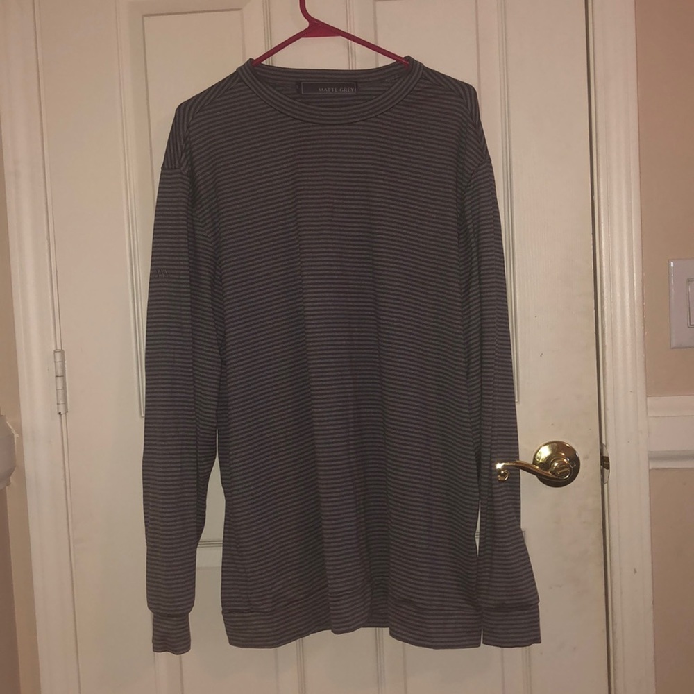 XL long sleeve MATTE GREY striped shirt